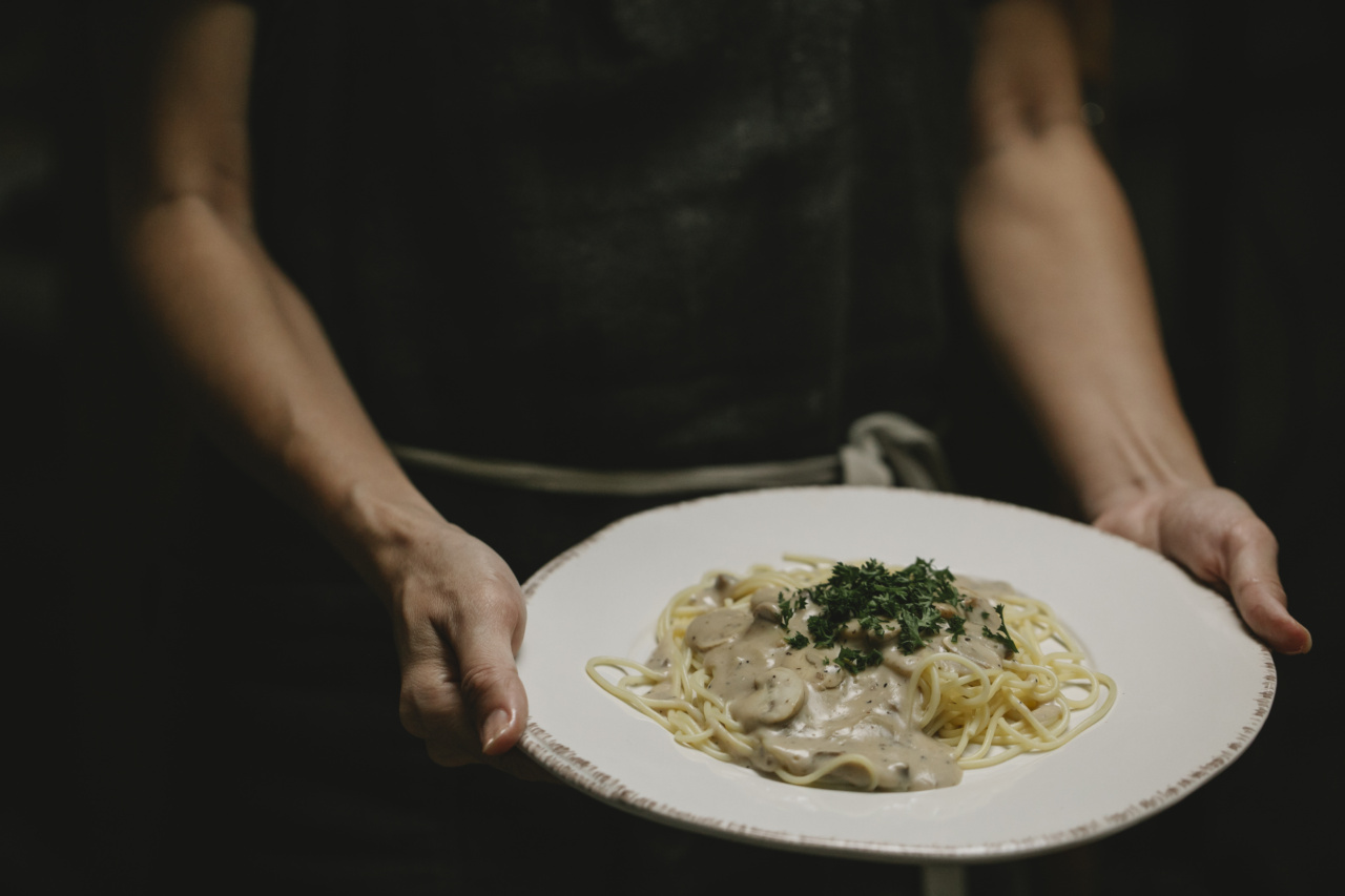 Parmesan gnocchi with mushroom and hazelnut cream sauce