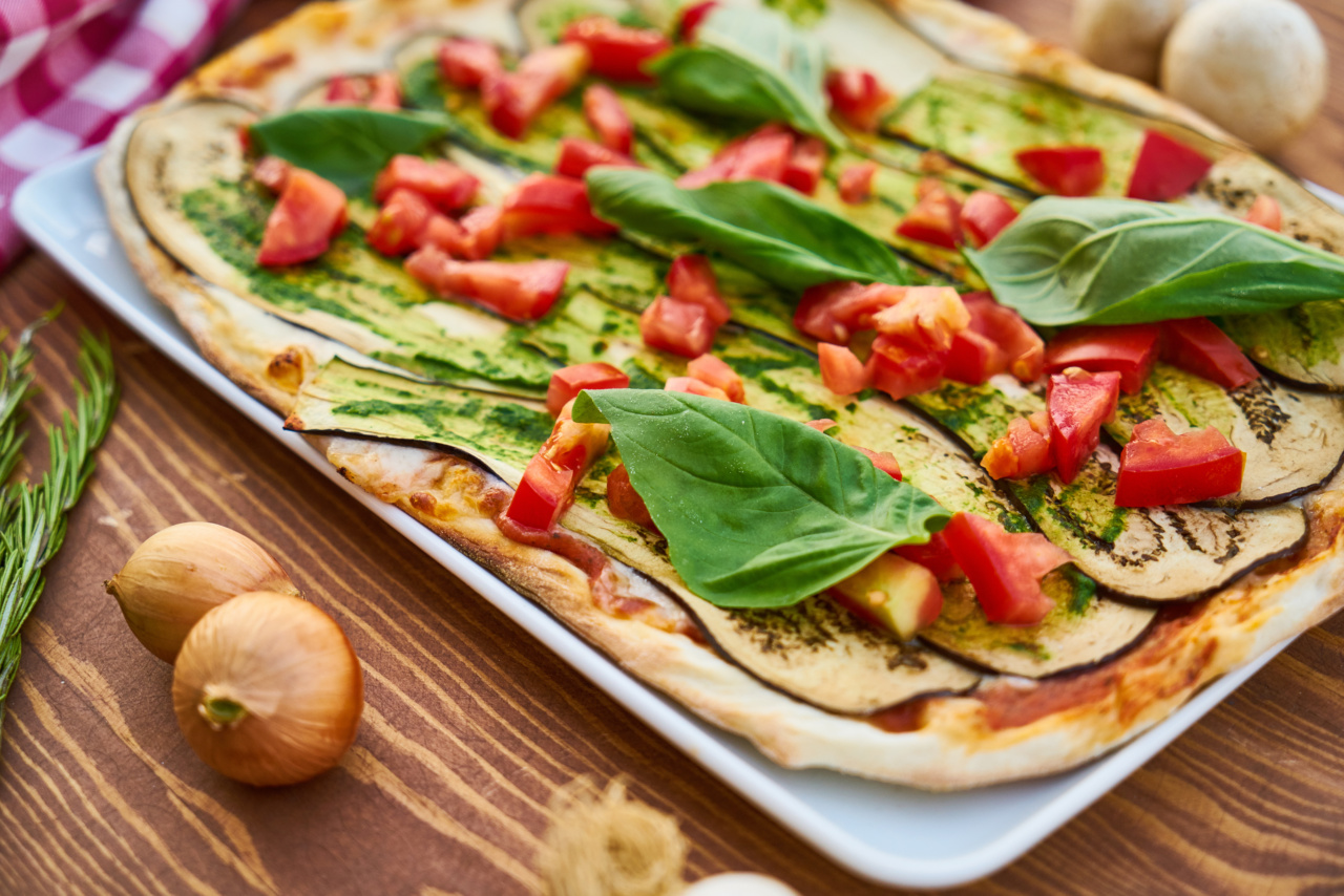 Fasting Pizza with Roasted Garlic, Rocket, and Pesto