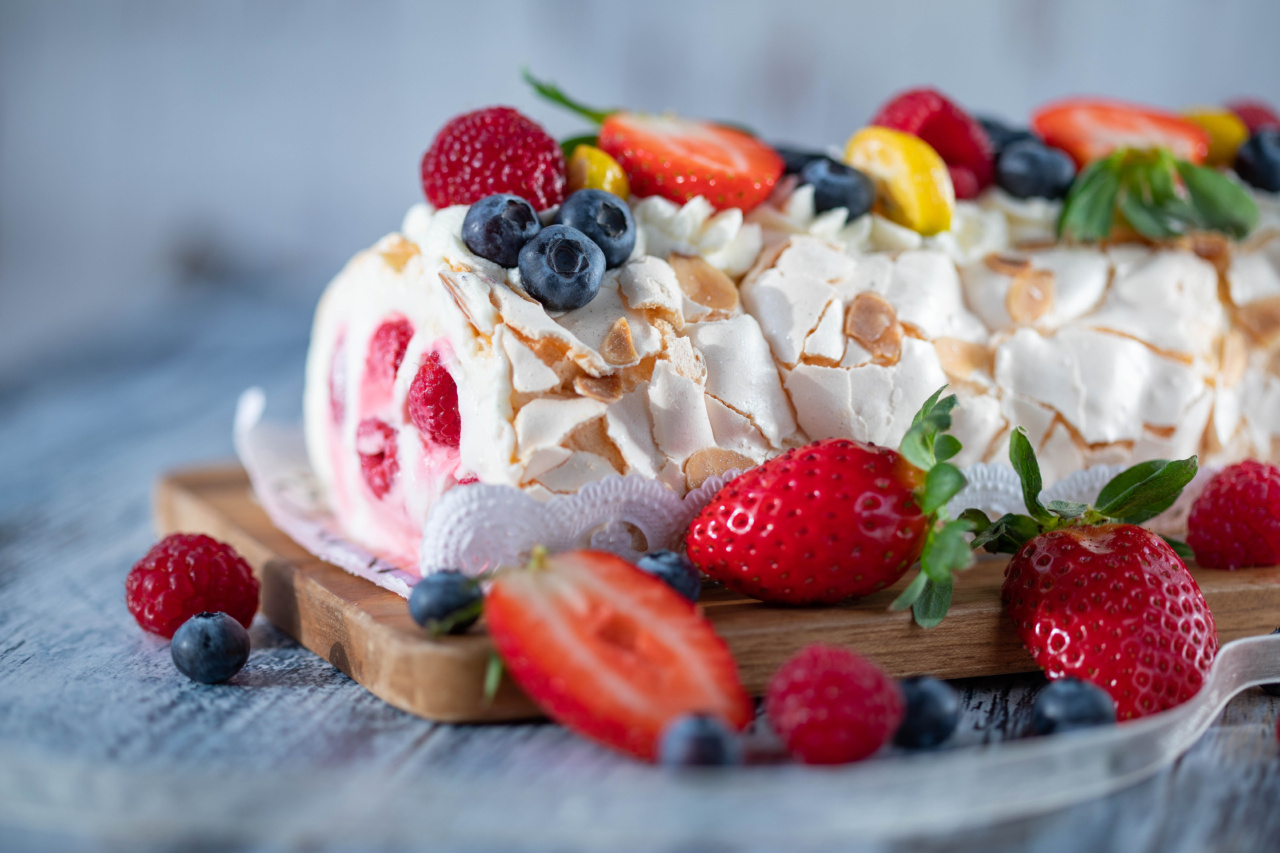 Banana ice cream with blueberry syrup