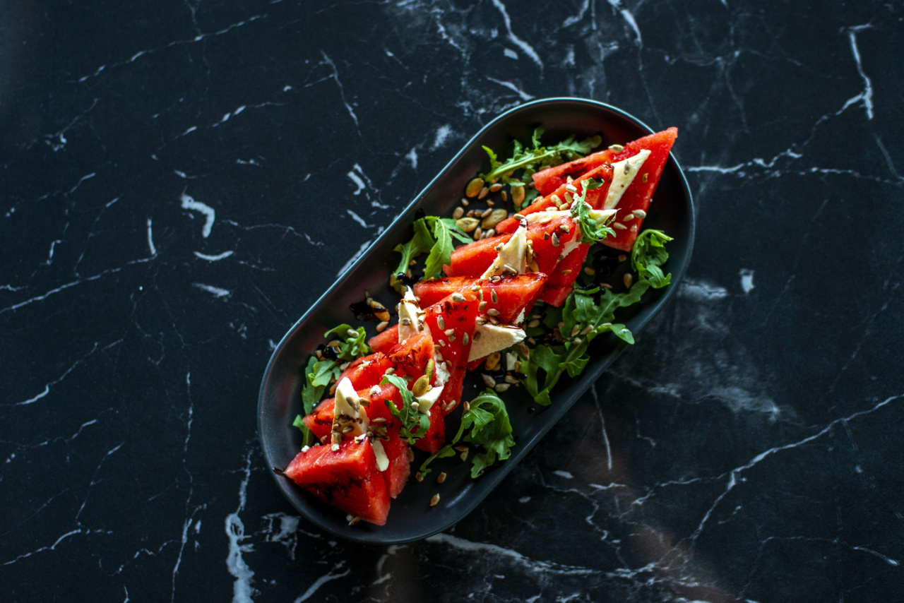 Watermelon salad with arugula and mint