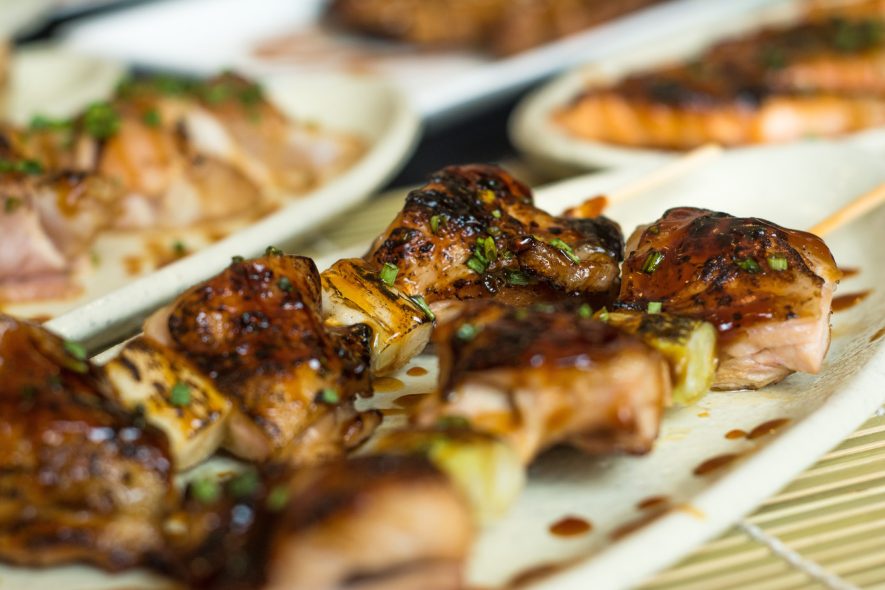 Grilled veggie skewers with peanut butter dipping sauce