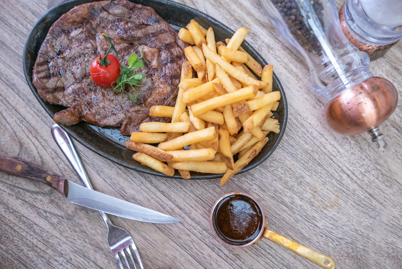 Black beer and pomegranate glazed beef steak