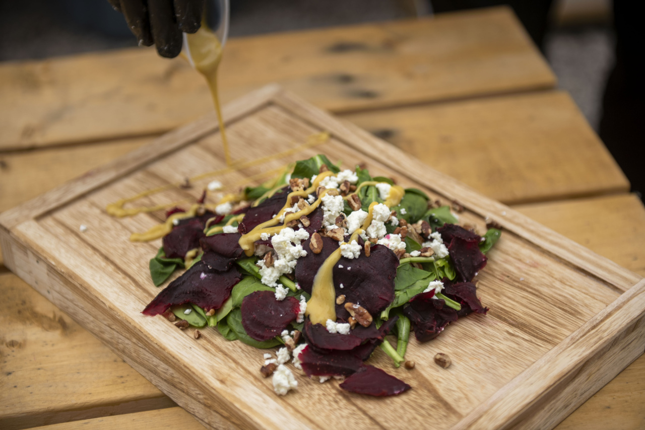 Watermelon salad with walnuts and blue cheese