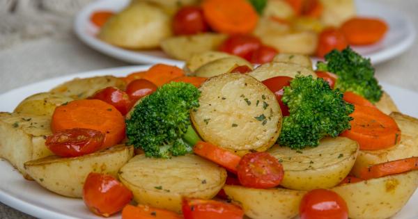 Oven-baked sea bream with roasted vegetables