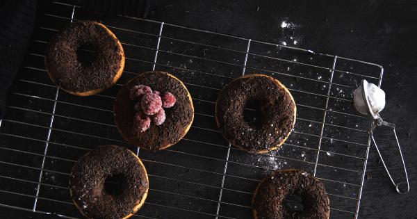 Baked chocolate donuts with a cinnamon-sugar topping