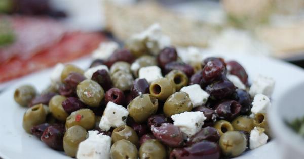 Rustic salad with feta and olives