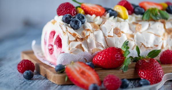 Banana ice cream with blueberry syrup