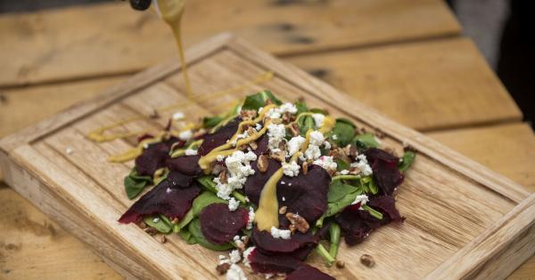 Watermelon salad with walnuts and blue cheese